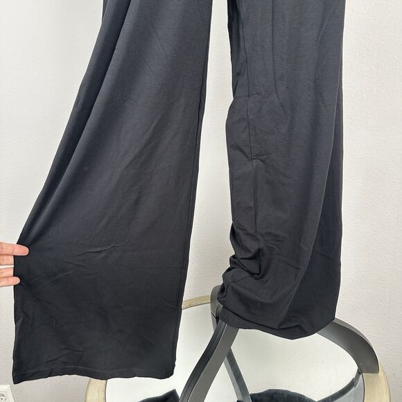 Max Studio Jumpsuit Womens Small Black Stretch Straight Leg Back Cutout Casual - Picture 4 of 14